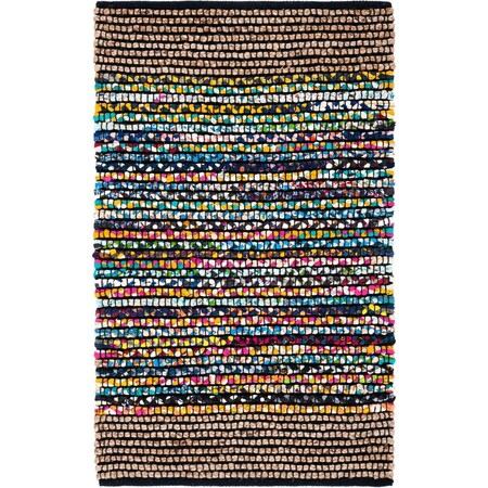 Safavieh 6 x 6 ft. Cape Cod Global Hand Woven Square Area Rug Natural & Blue CAP370A-6SQ